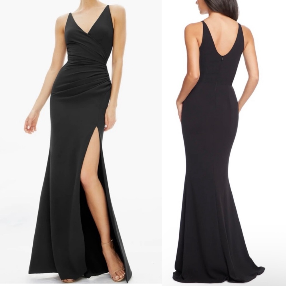 Dress The Population  Dress Jordan Ruched
Mermaid Gown In Black-Size XL S Small